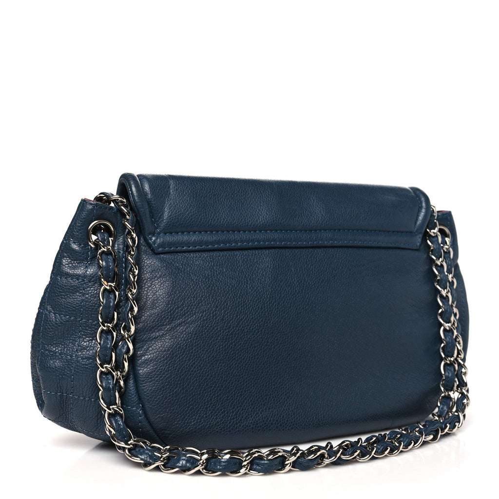 Caviar Large Half Moon Flap Navy