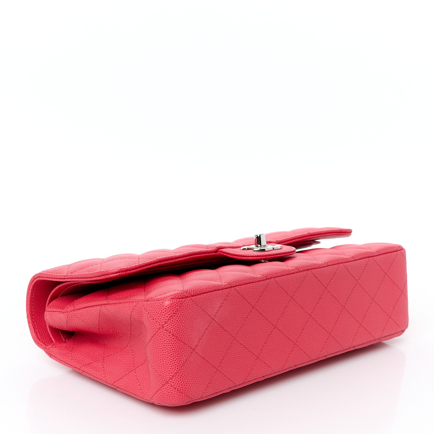 Caviar Quilted Medium Double Flap Dark Pink