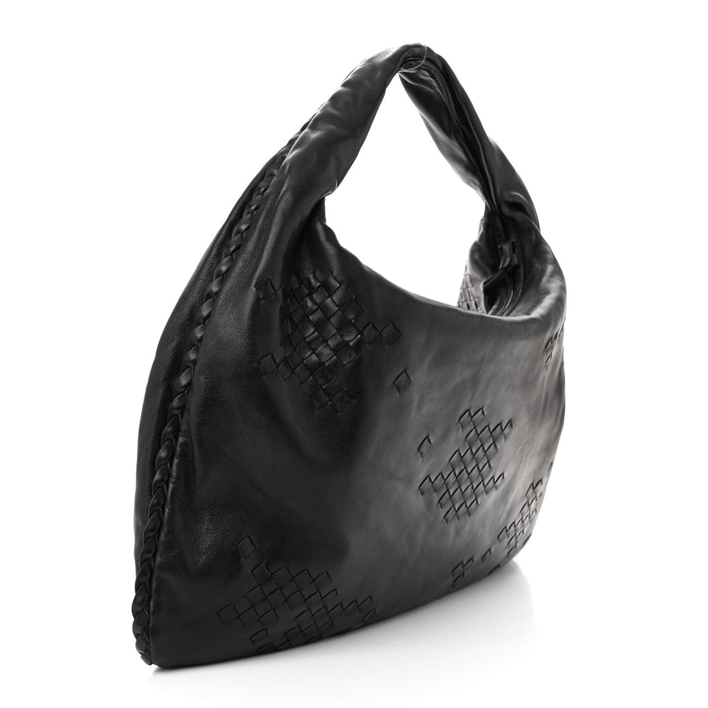 Nappa Intrecciato Patchwork Large Hobo Black