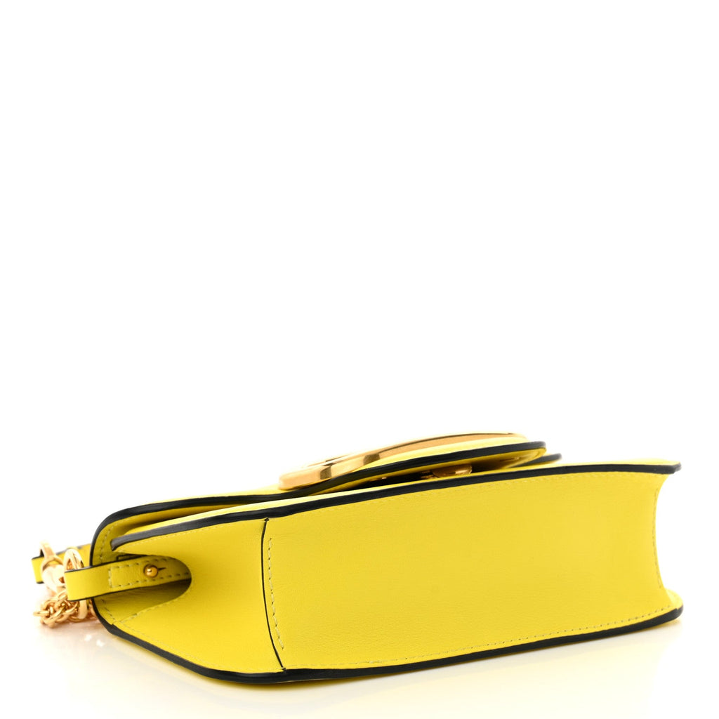 Calfskin Vlogo Small Loco Shoulder Bag Shocking Yellow