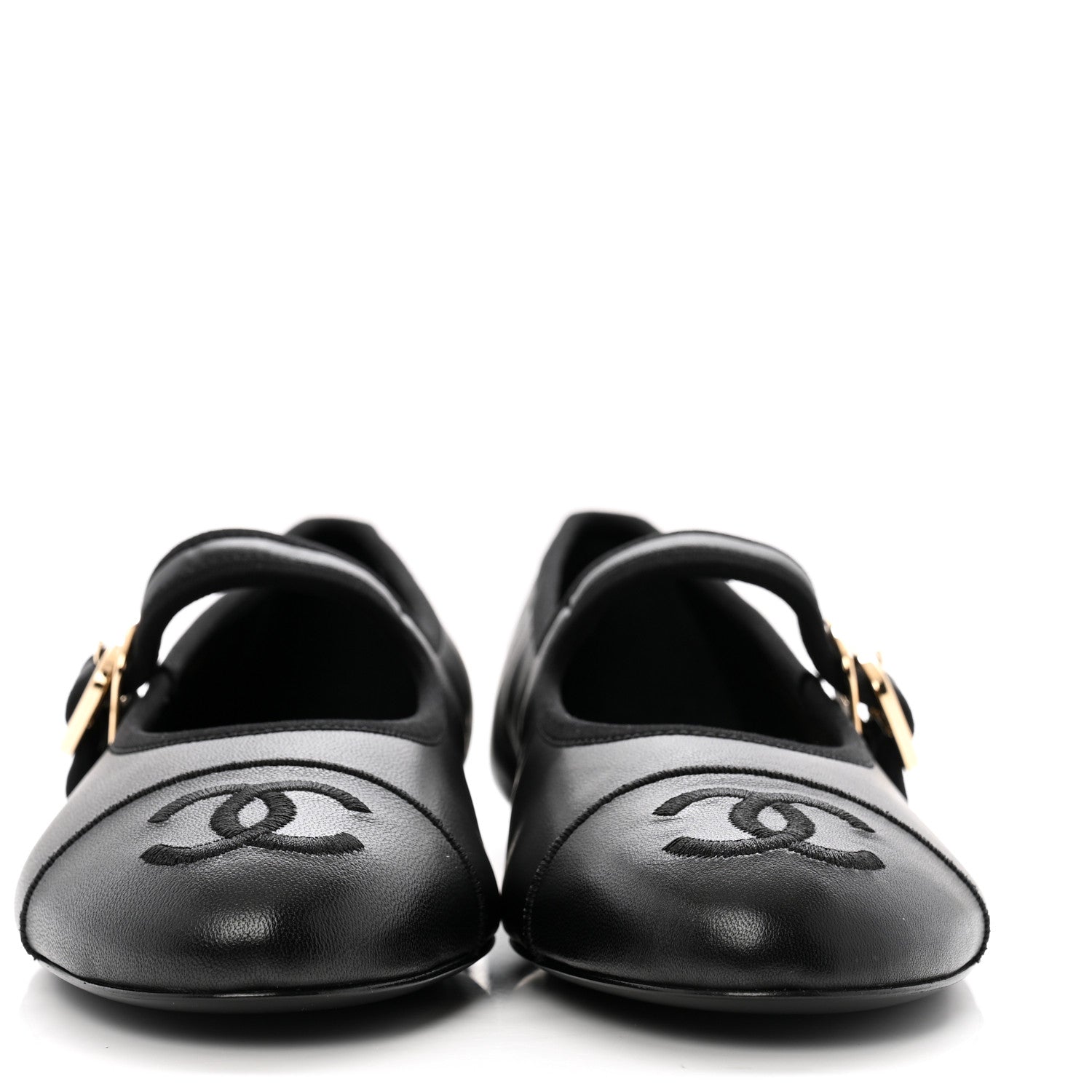 Lambskin Mary Jane Flats 37.5 Black