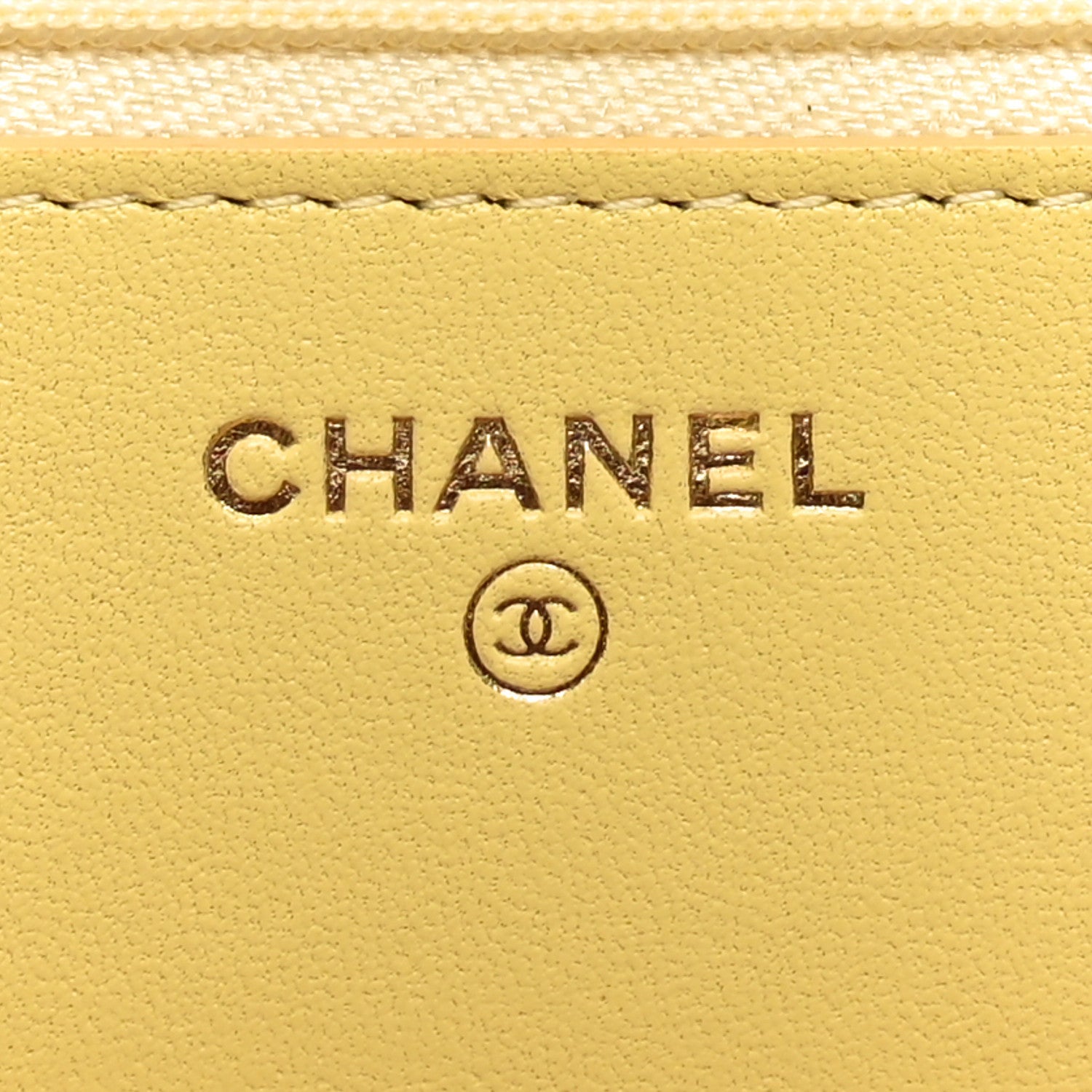 Lambskin Quilted Wallet On Chain WOC Pink Yellow