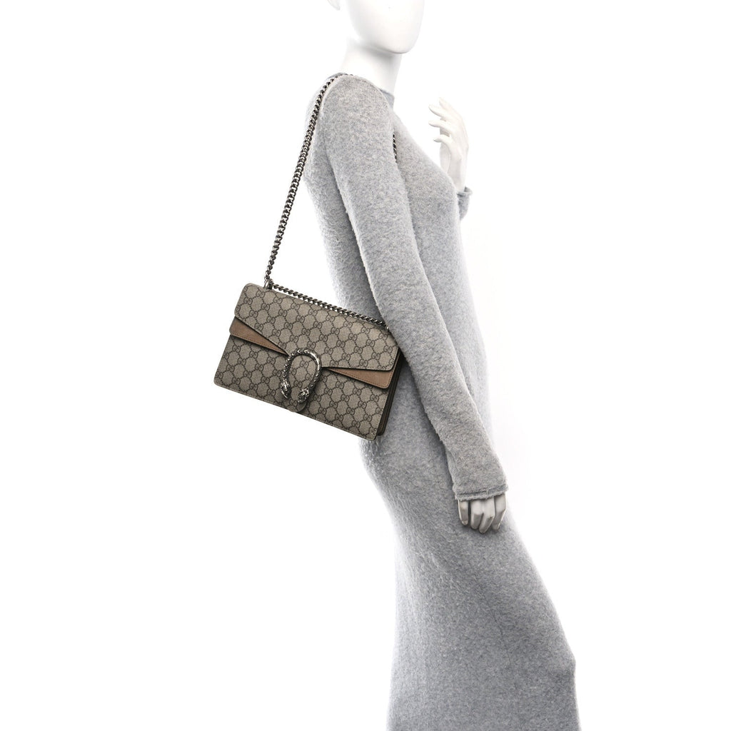 GG Supreme Monogram Small Dionysus Shoulder Bag Taupe