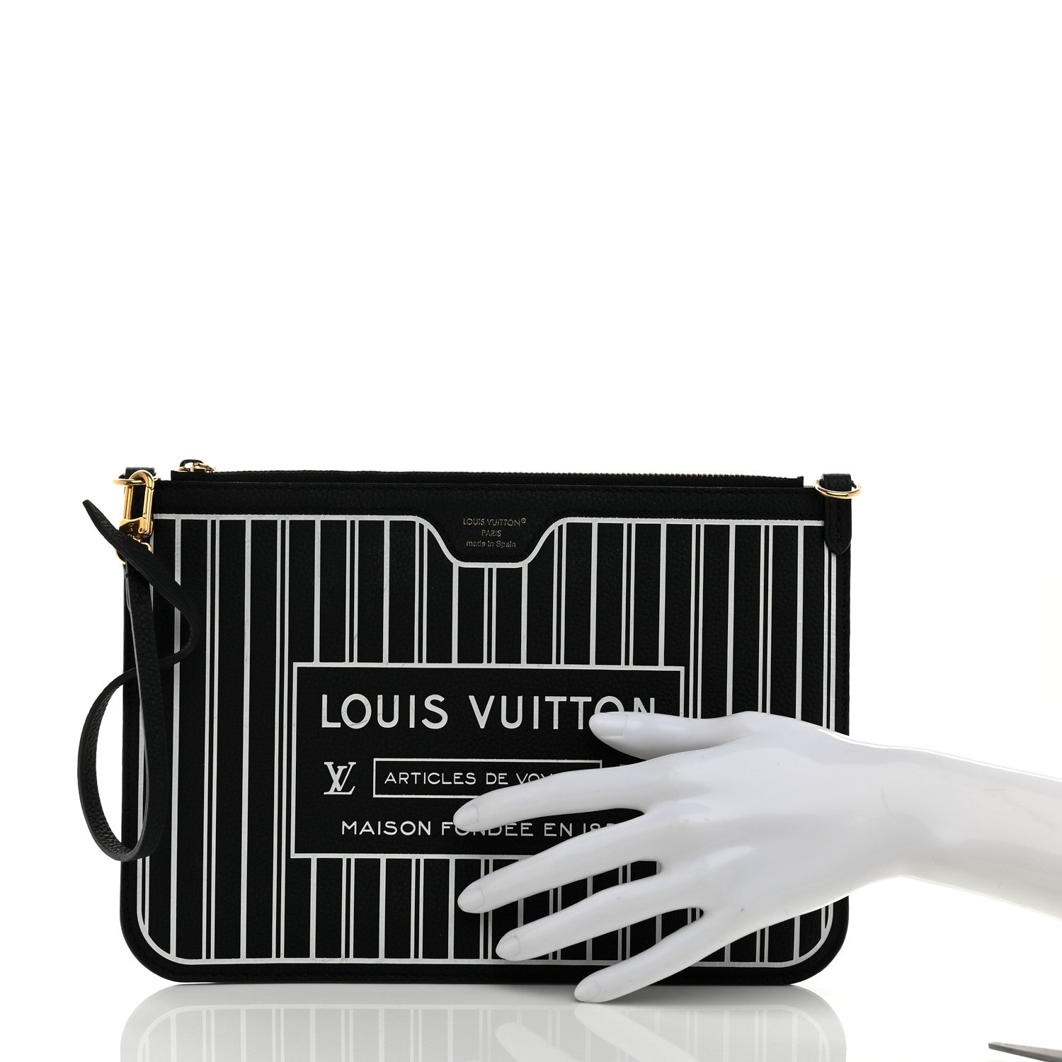 Calfskin Neverfull Inside Out MM Pochette Black