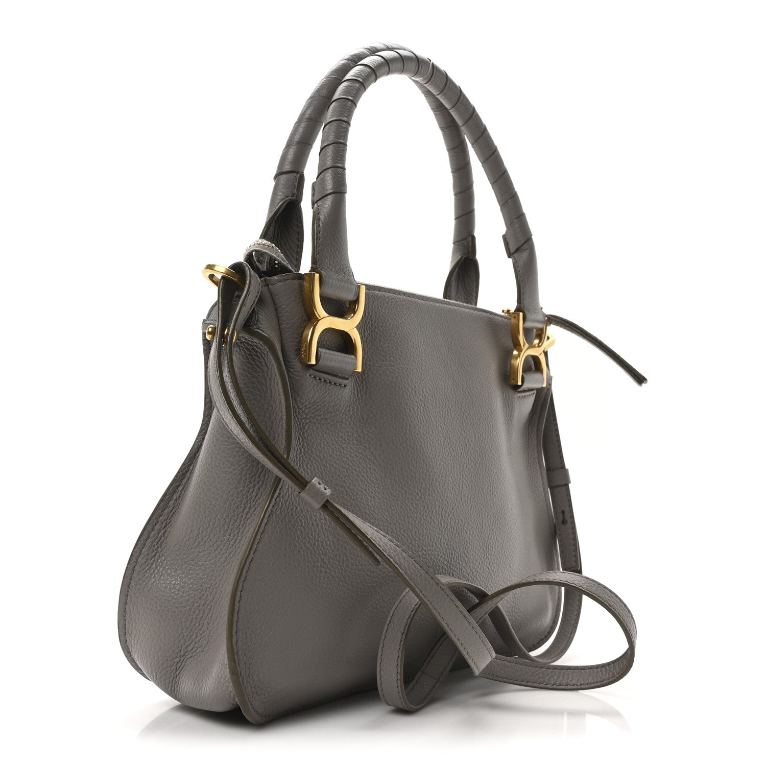 Calfskin Small Marcie Satchel Cashmere Grey