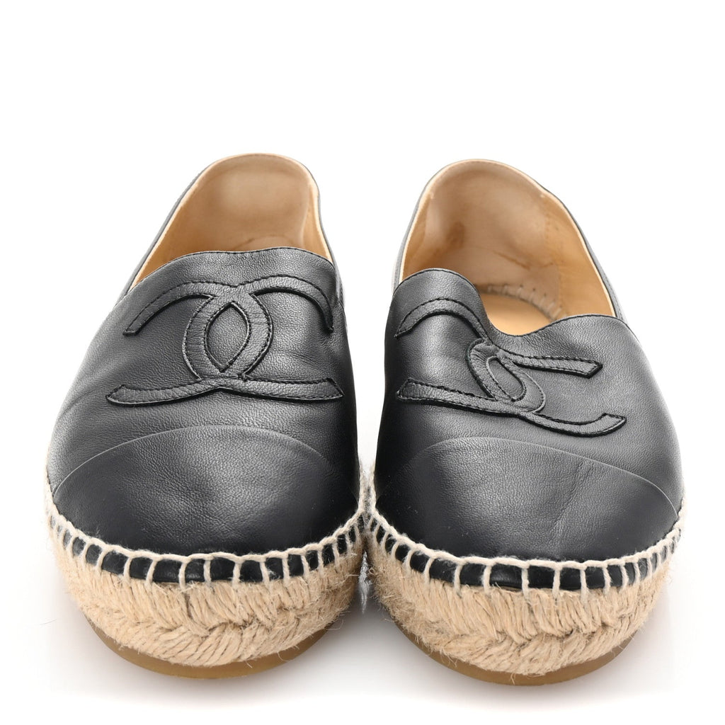 Lambskin CC Espadrilles 38 Black