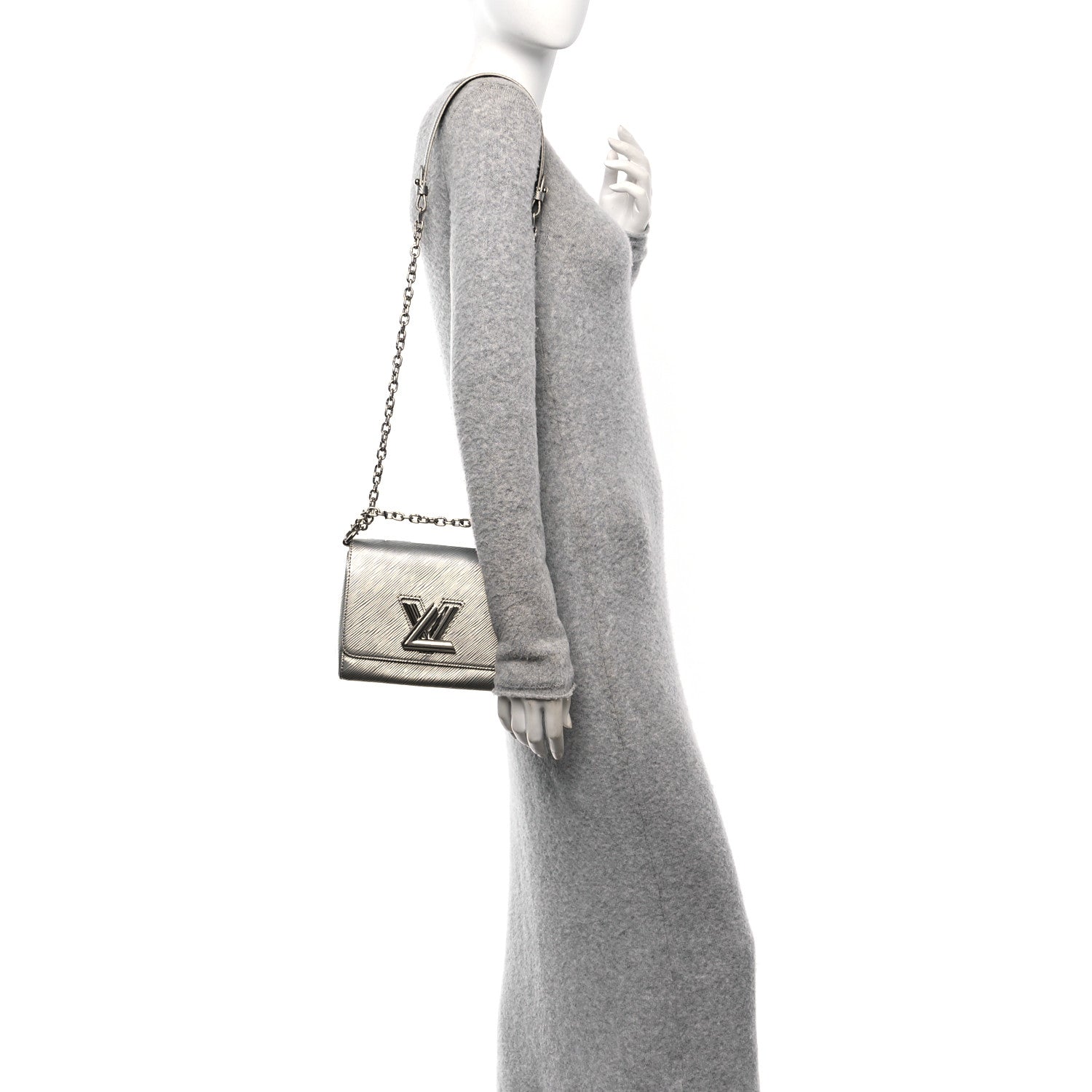 Epi Twist Shoulder Bag PM Argent