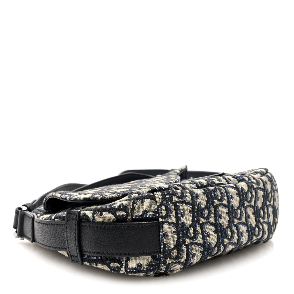 Oblique Mini Soft Saddle Bag Beige Black