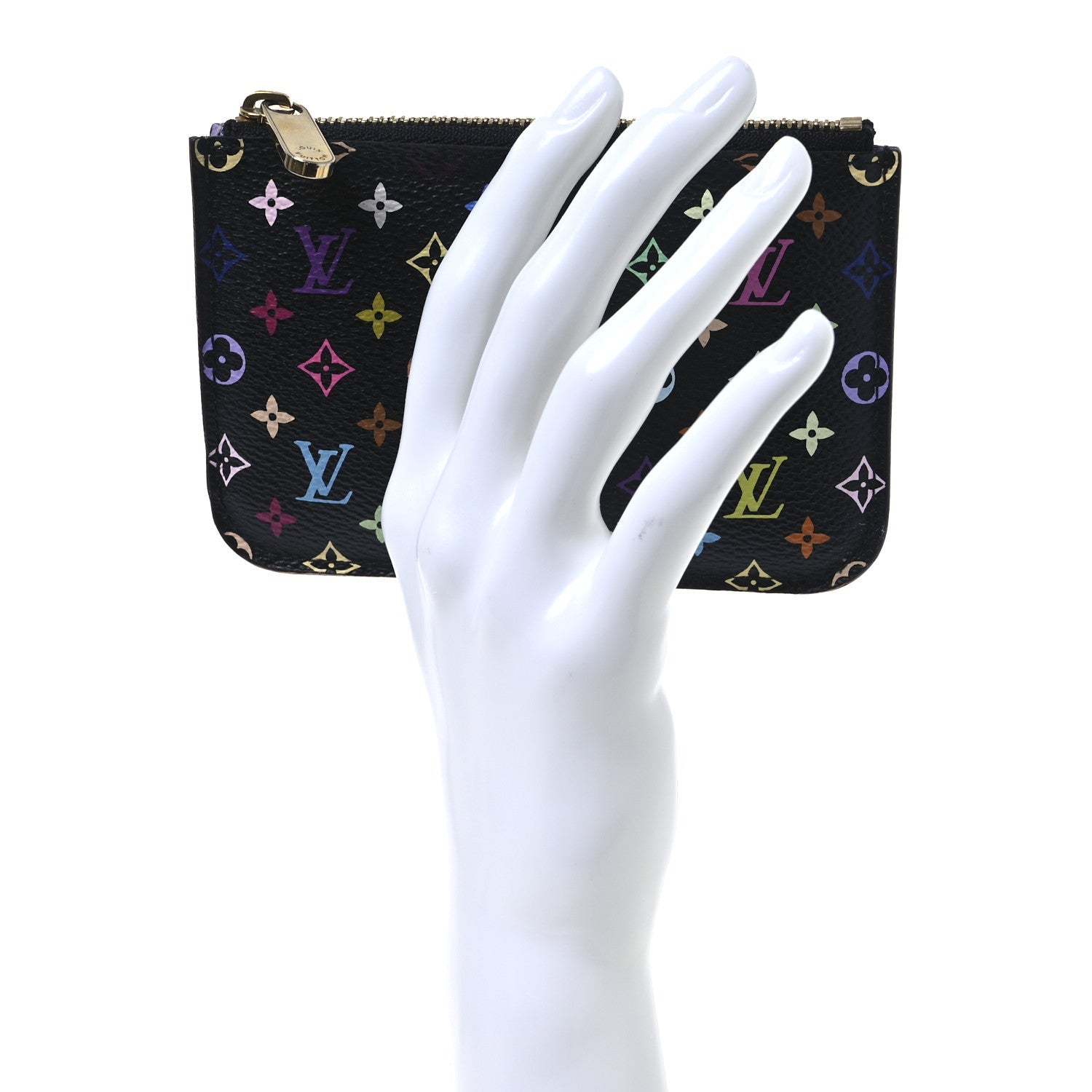 Monogram Multicolor Key Pouch Black Violet