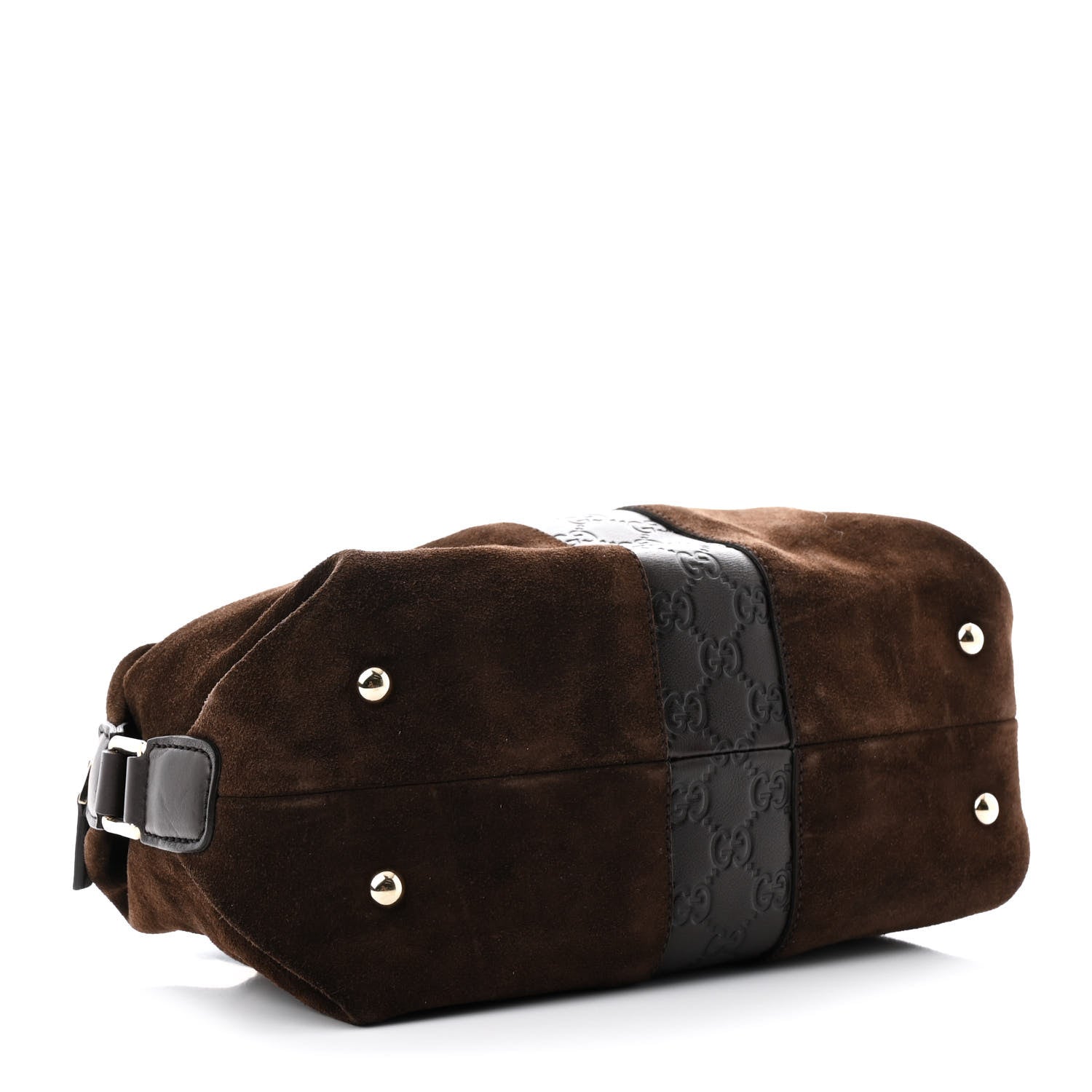 Suede Guccissima Small Boston Brown