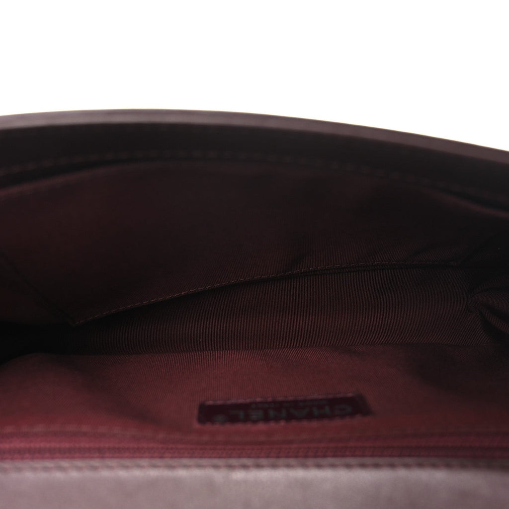 Calfskin Chevron Quilted New Medium Boy Flap Burgundy