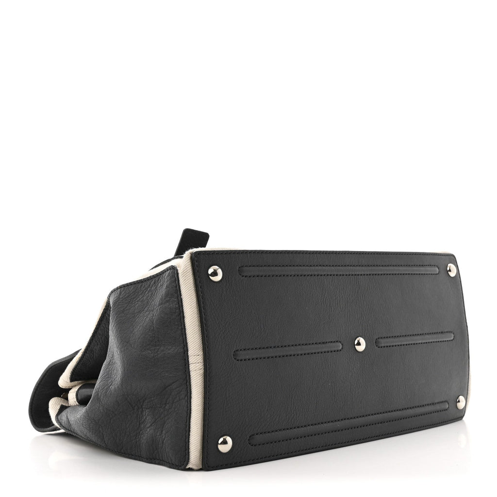 Calfskin Canvas Large Muse Two Grey