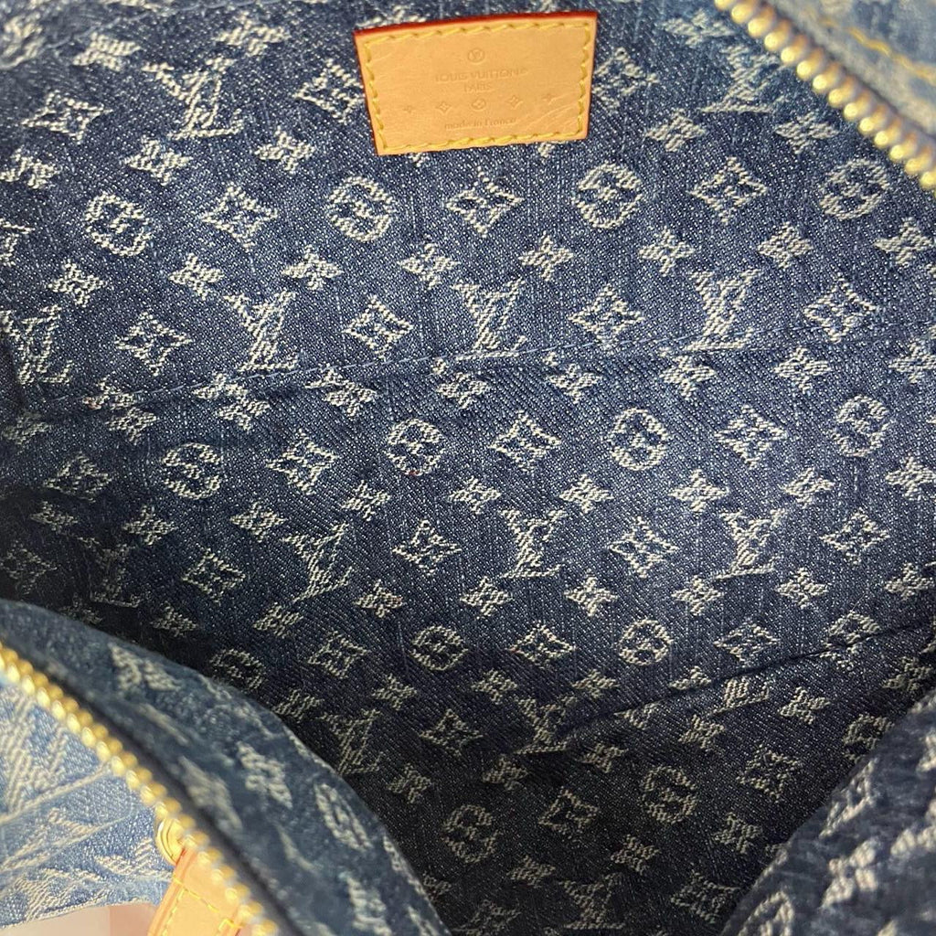 Louis Vuitton Papillon Bag 28cm LV Monogram Denim Papillon Shoulder Bag Blue from 2024
