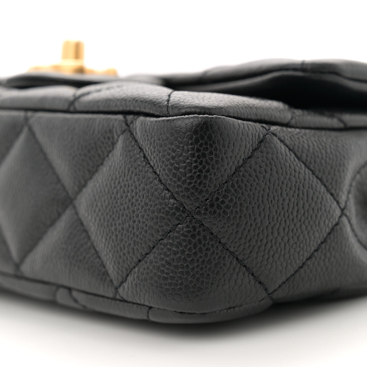 Caviar Quilted Mini Sweetheart Rectangular Flap Black