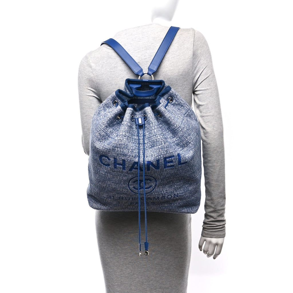 Canvas Large Deauville Backpack Blue