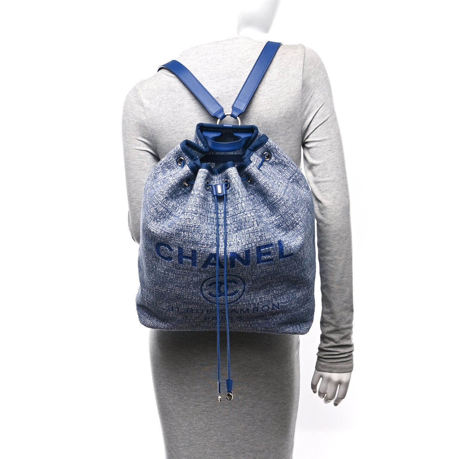 Canvas Large Deauville Backpack Blue