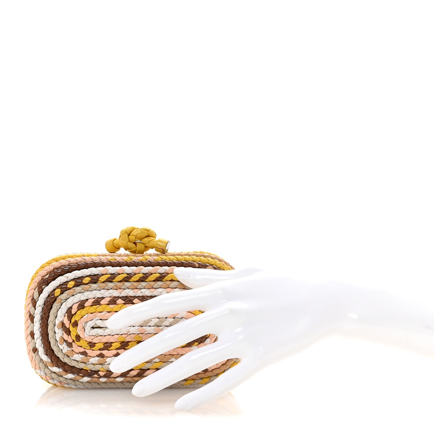 Nappa Intrecciato Braided Knot Clutch Multicolor