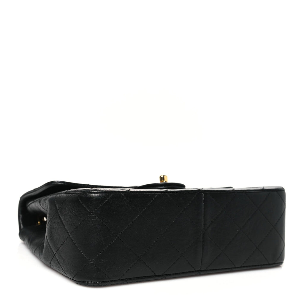 Lambskin Quilted Mini Square Flap Bag Black