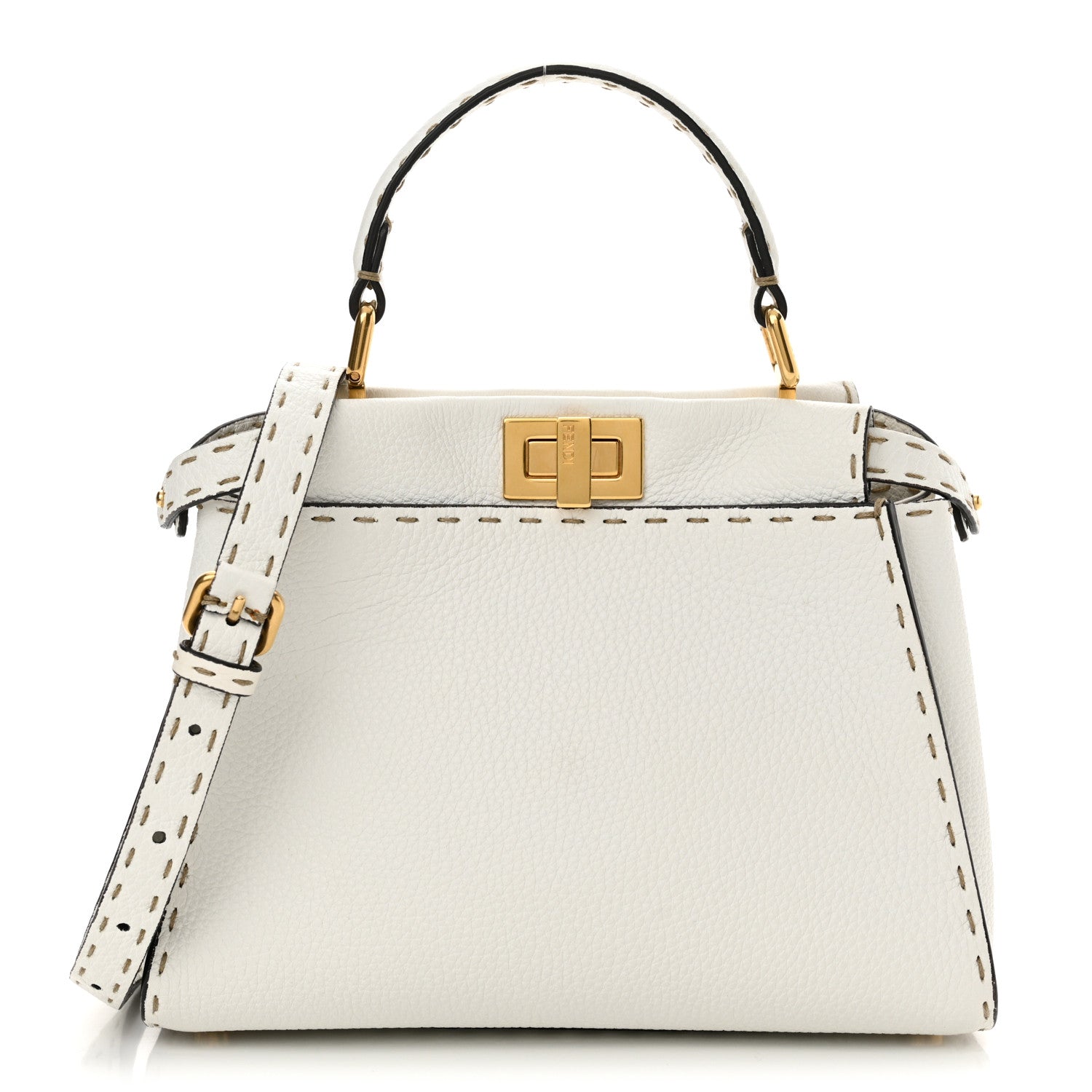 Cuoio Romano Selleria Mini Peekaboo Iconic Satchel White