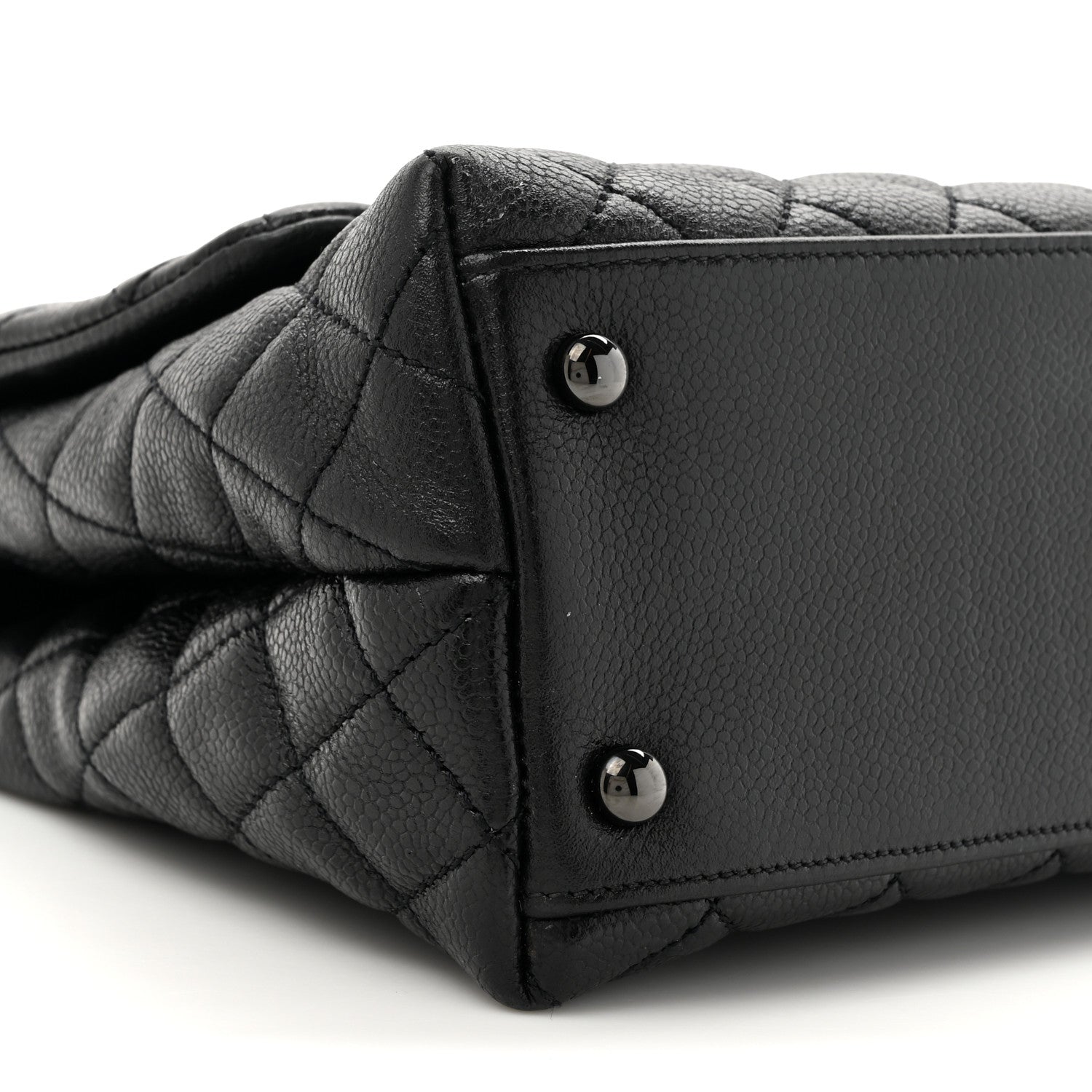 Caviar Quilted Small Coco Handle Flap So Black
