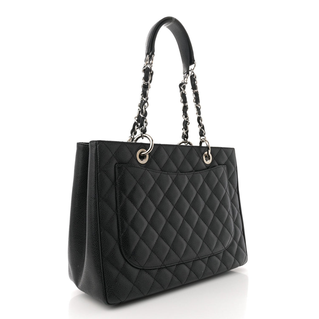 Caviar Quilted Grand Shopping Tote GST Black