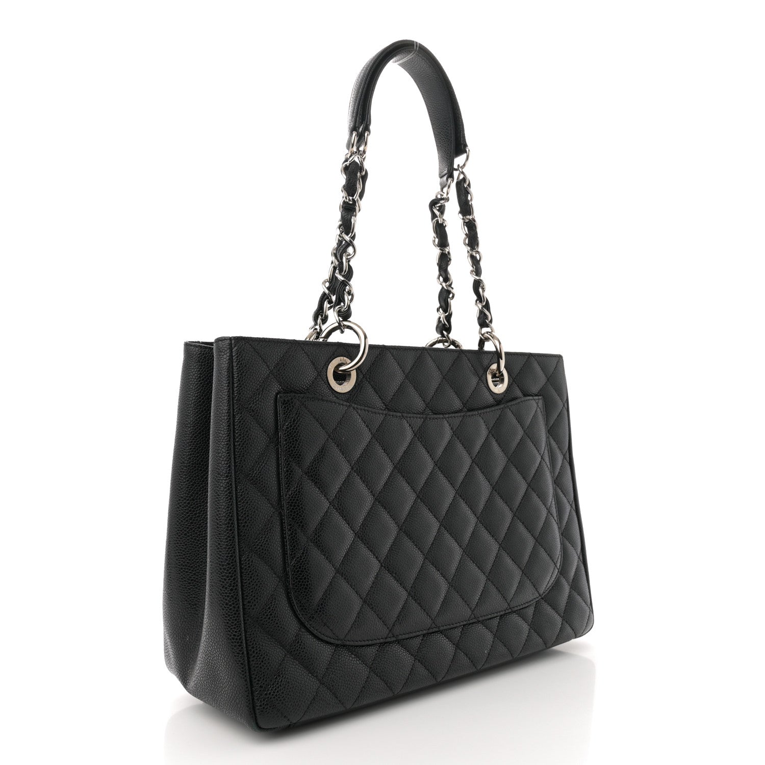 Caviar Quilted Grand Shopping Tote GST Black