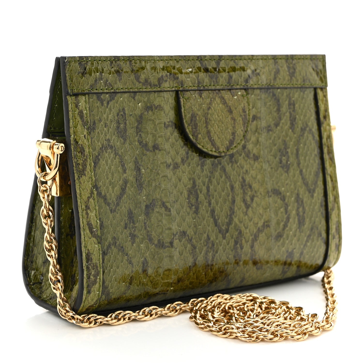 Snakeskin GG Mini Ophidia Chain Shoulder Bag Green