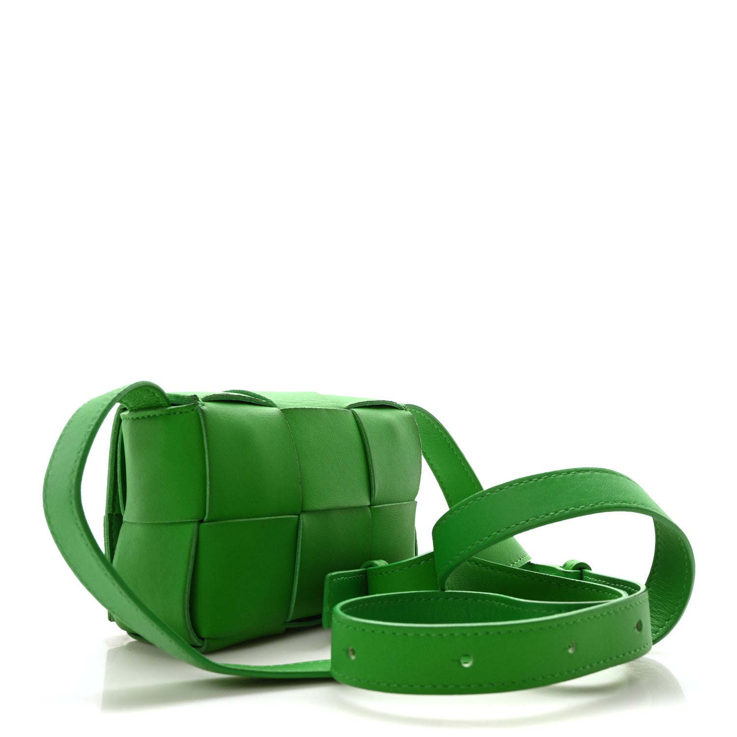 Lambskin Maxi Intrecciato Extra Mini Cassette Crossbody Bag Parakeet