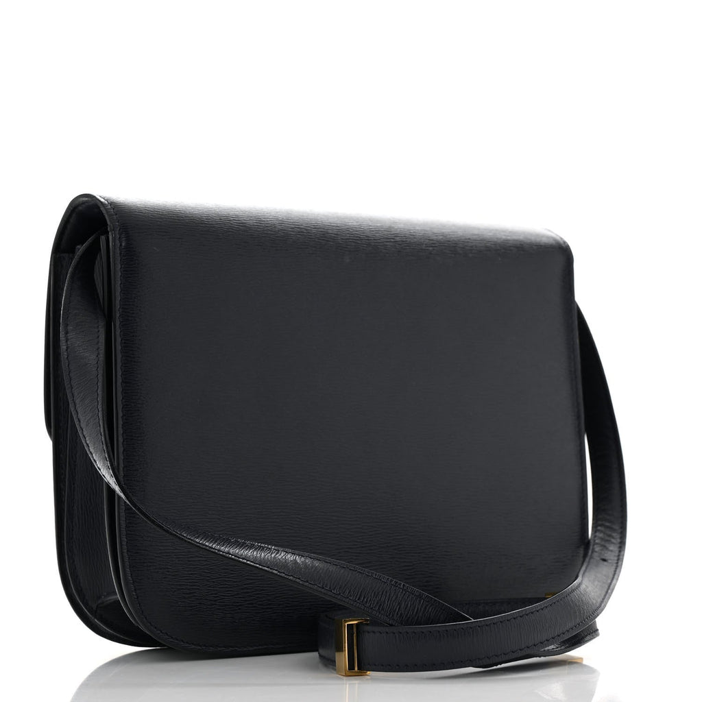 Liege Calfskin Medium Classic Box Flap Bag Dark Blue