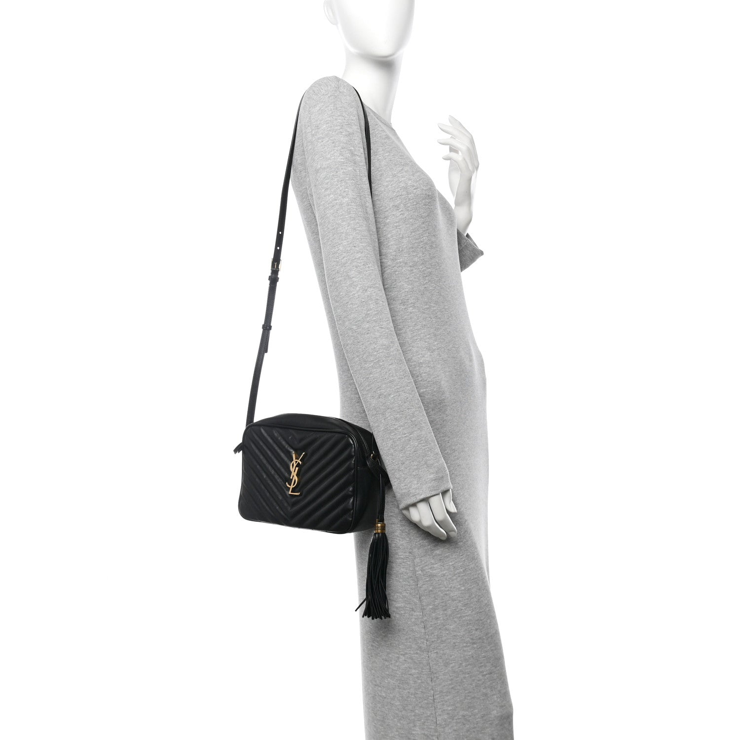 Calfskin Matelasse Monogram Lou Camera Bag Black