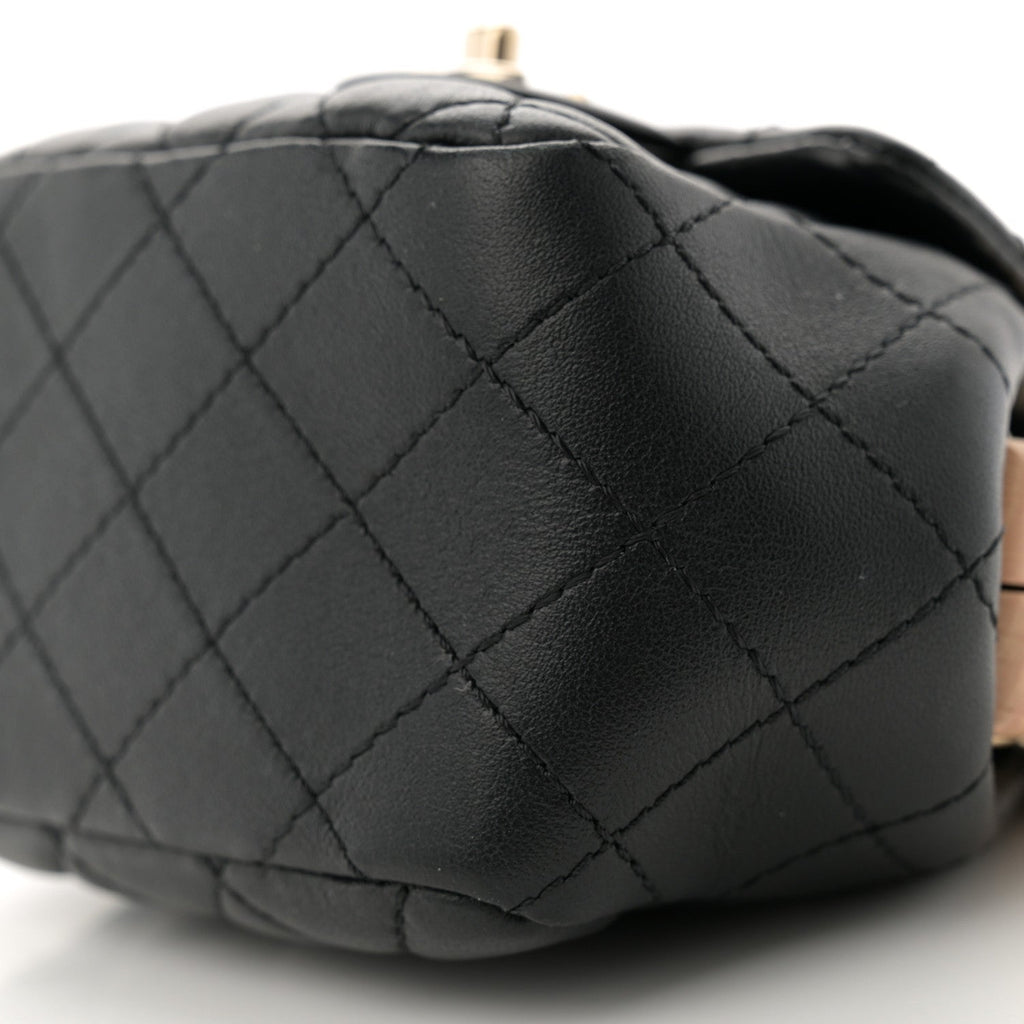 Lambskin Quilted Hollywood Clutch Black