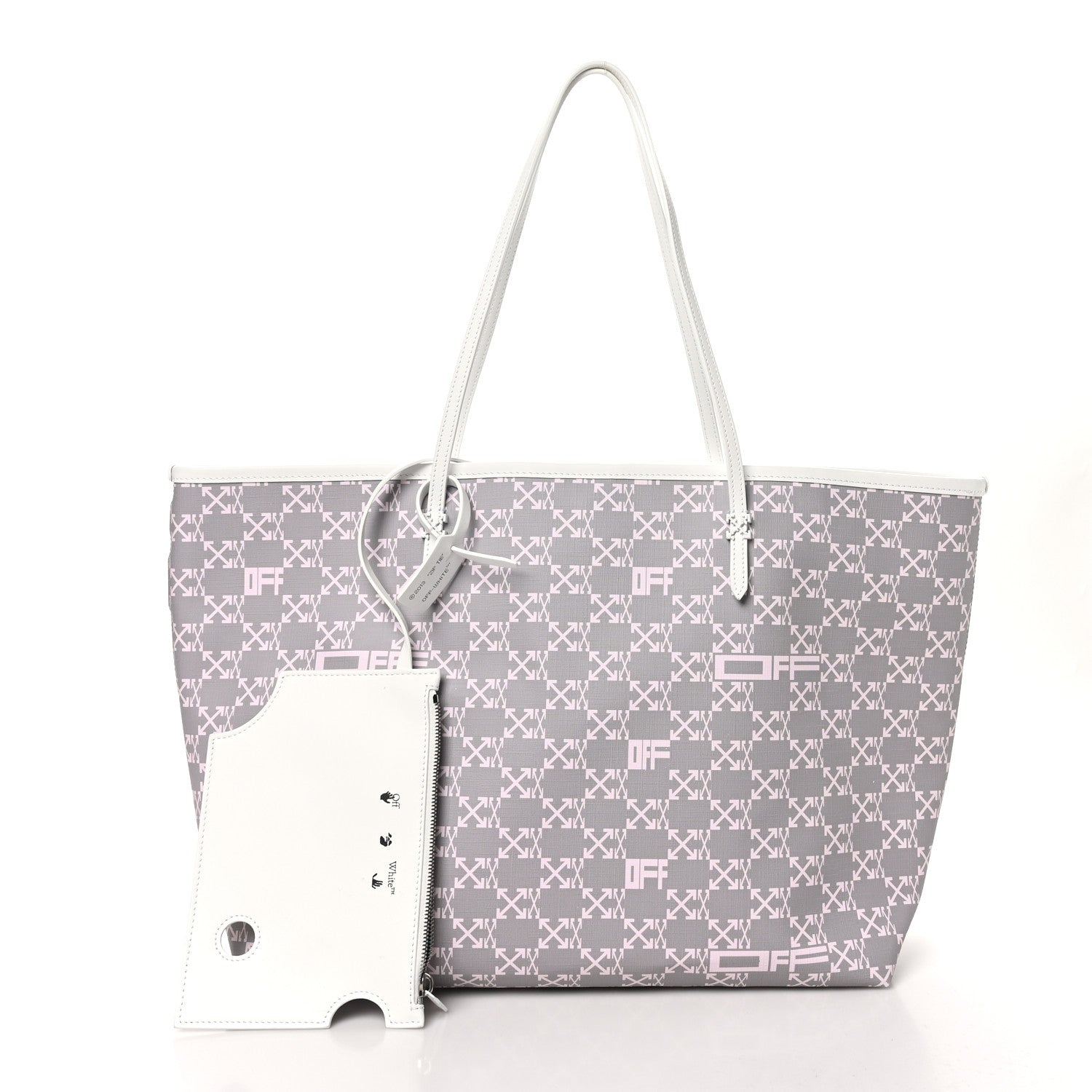 Coated Canvas Arrow Print Day Off Tote Bag White