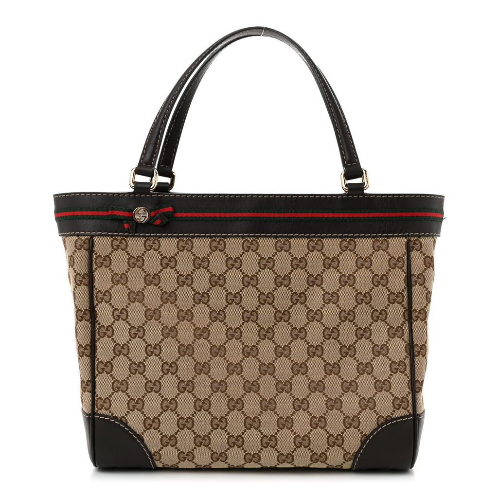 Monogram Web Medium Mayfair Tote Dark Brown