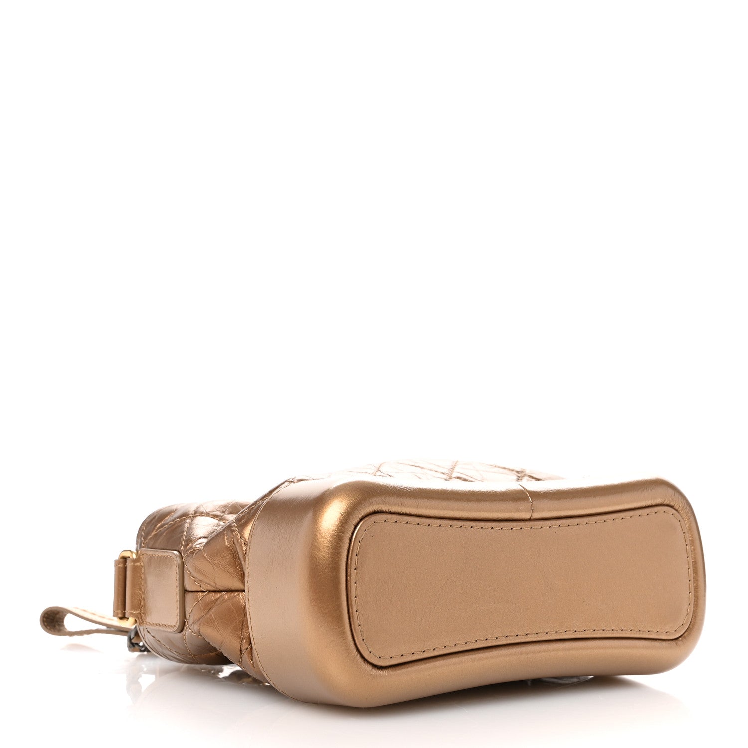 Metallic Aged Calfskin Quilted Small Gabrielle Hobo Bronze