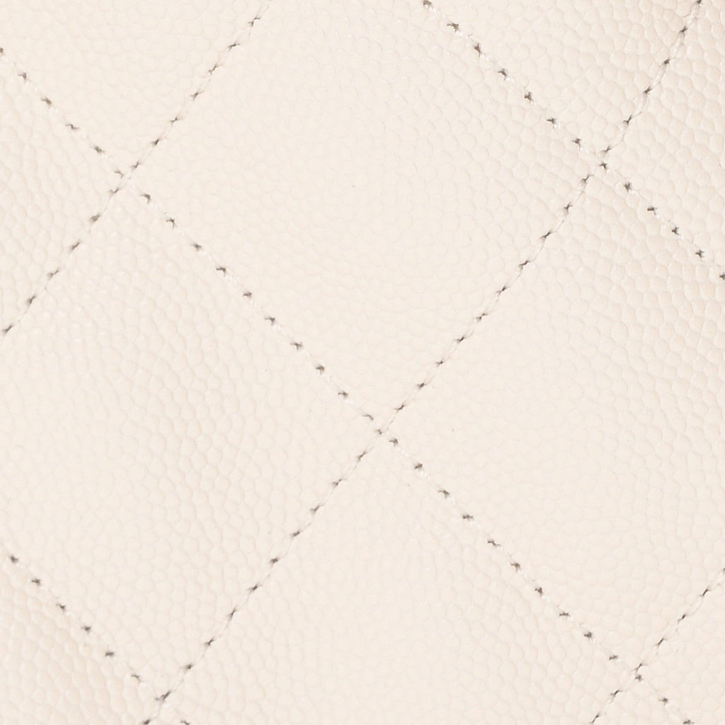 Caviar Quilted Small Chanel 25 Handbag White