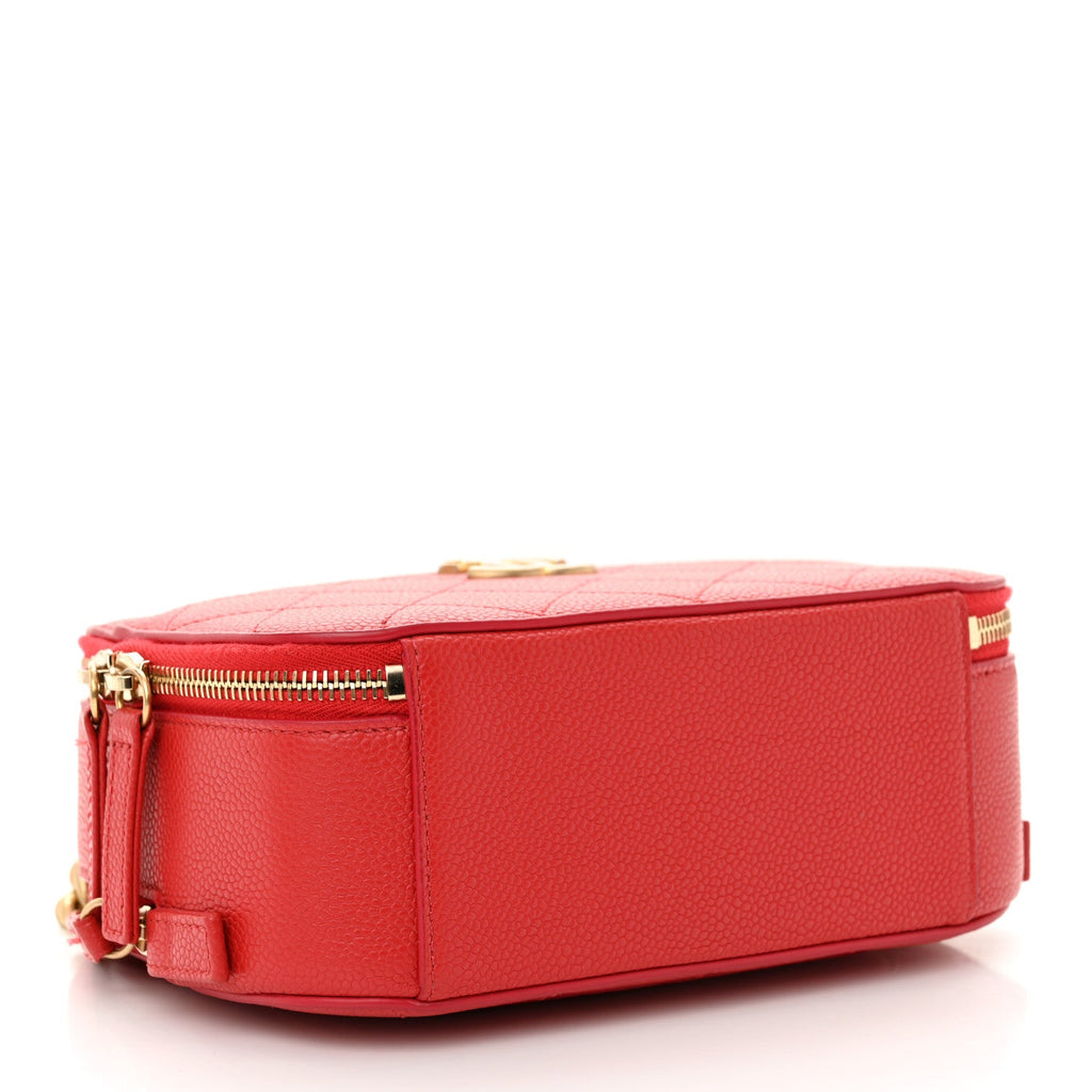 Caviar Quilted Small Camera Bag Red