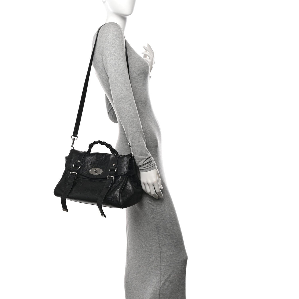 Shiny Calfskin Medium Alexa Black