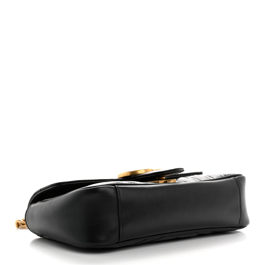 Calfskin Matelasse Mini GG Marmont Shoulder Bag Black