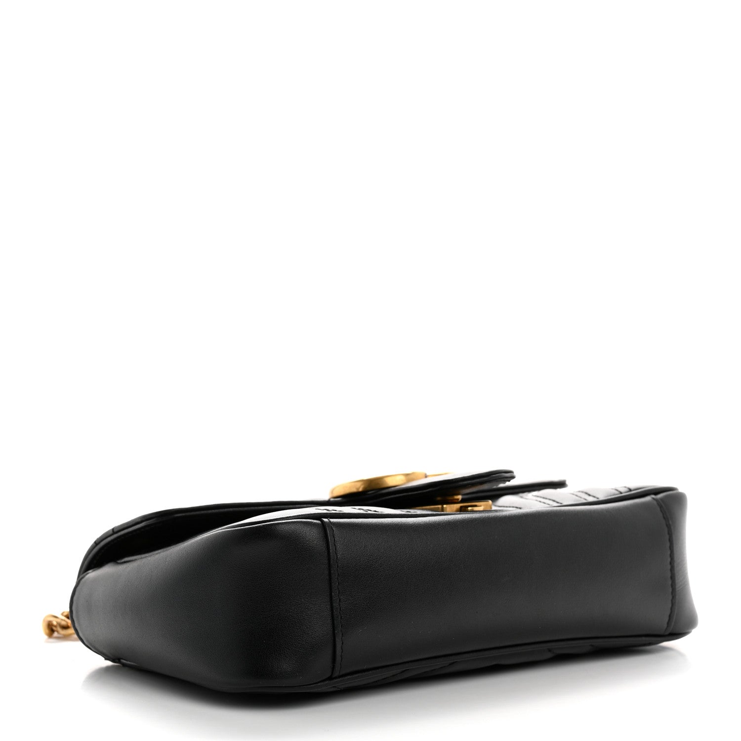 Calfskin Matelasse Mini GG Marmont Shoulder Bag Black
