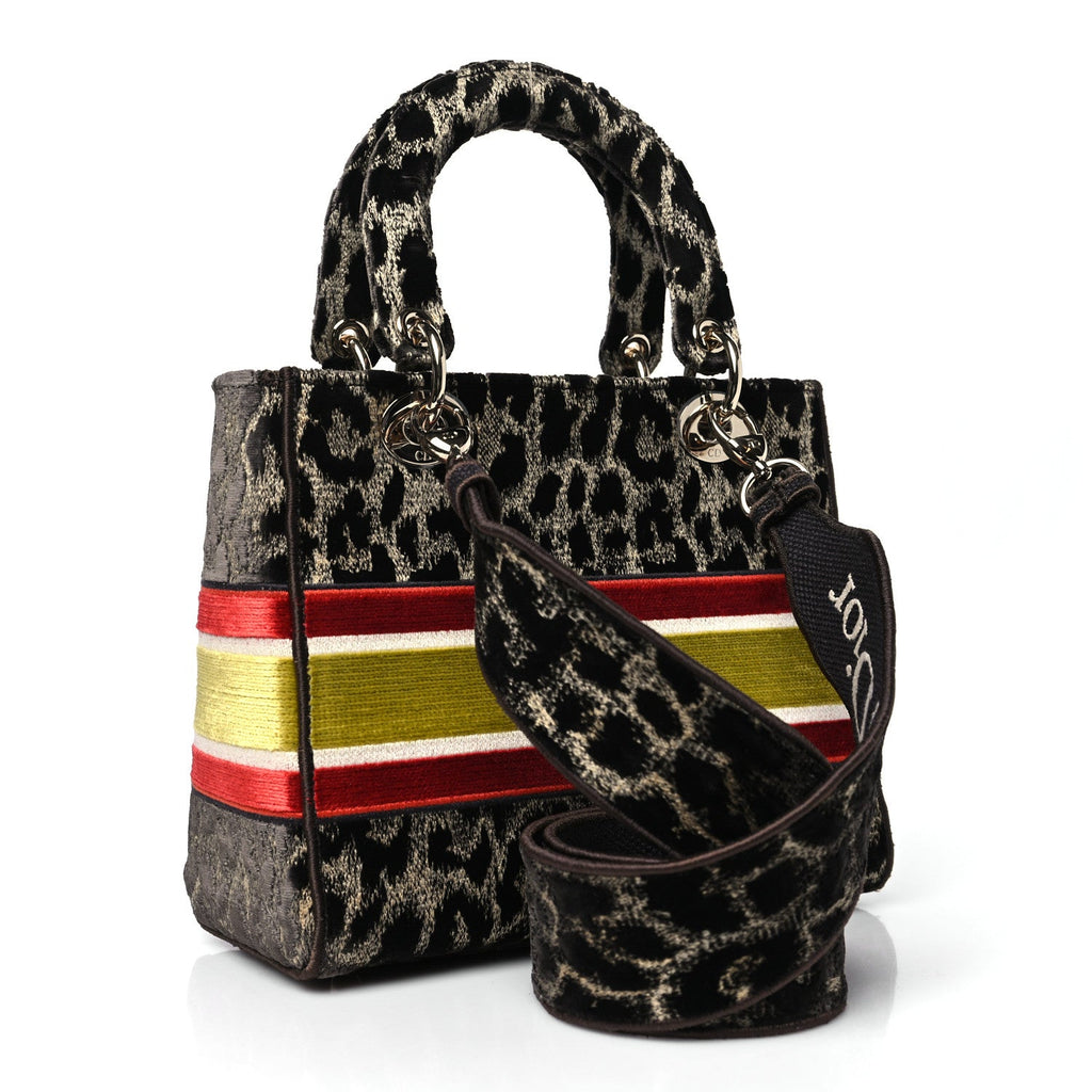 Velvet Mizza Embroidered Medium Lady D-Lite Beige Multicolor