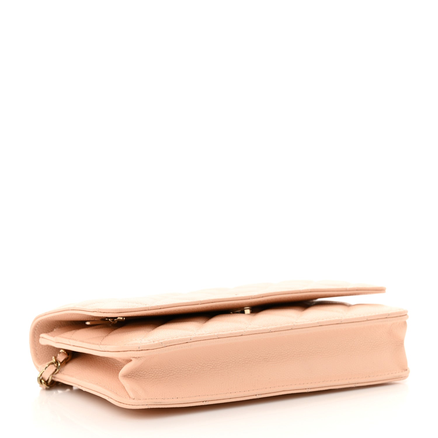 Caviar Quilted Wallet on Chain WOC Light Pink