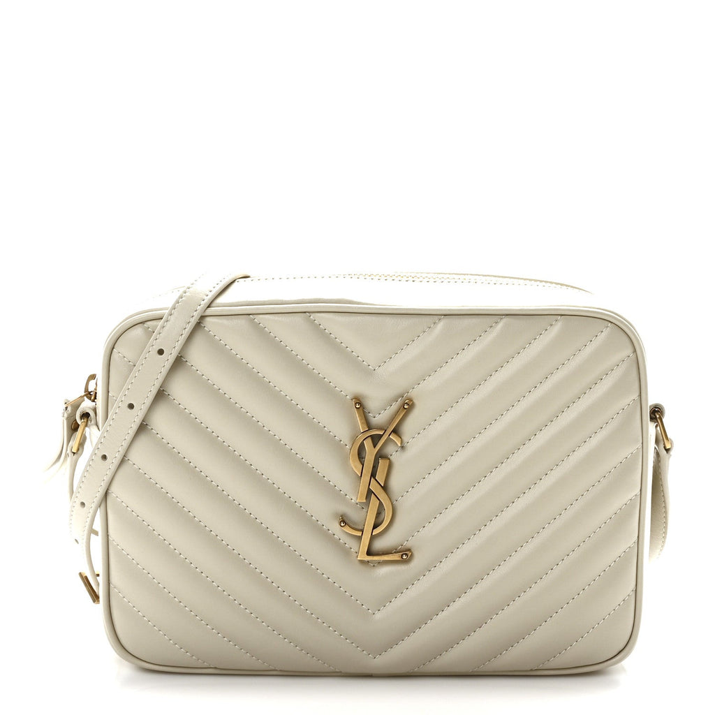 Calfskin Matelasse Monogram Lou Camera Bag Crema Soft