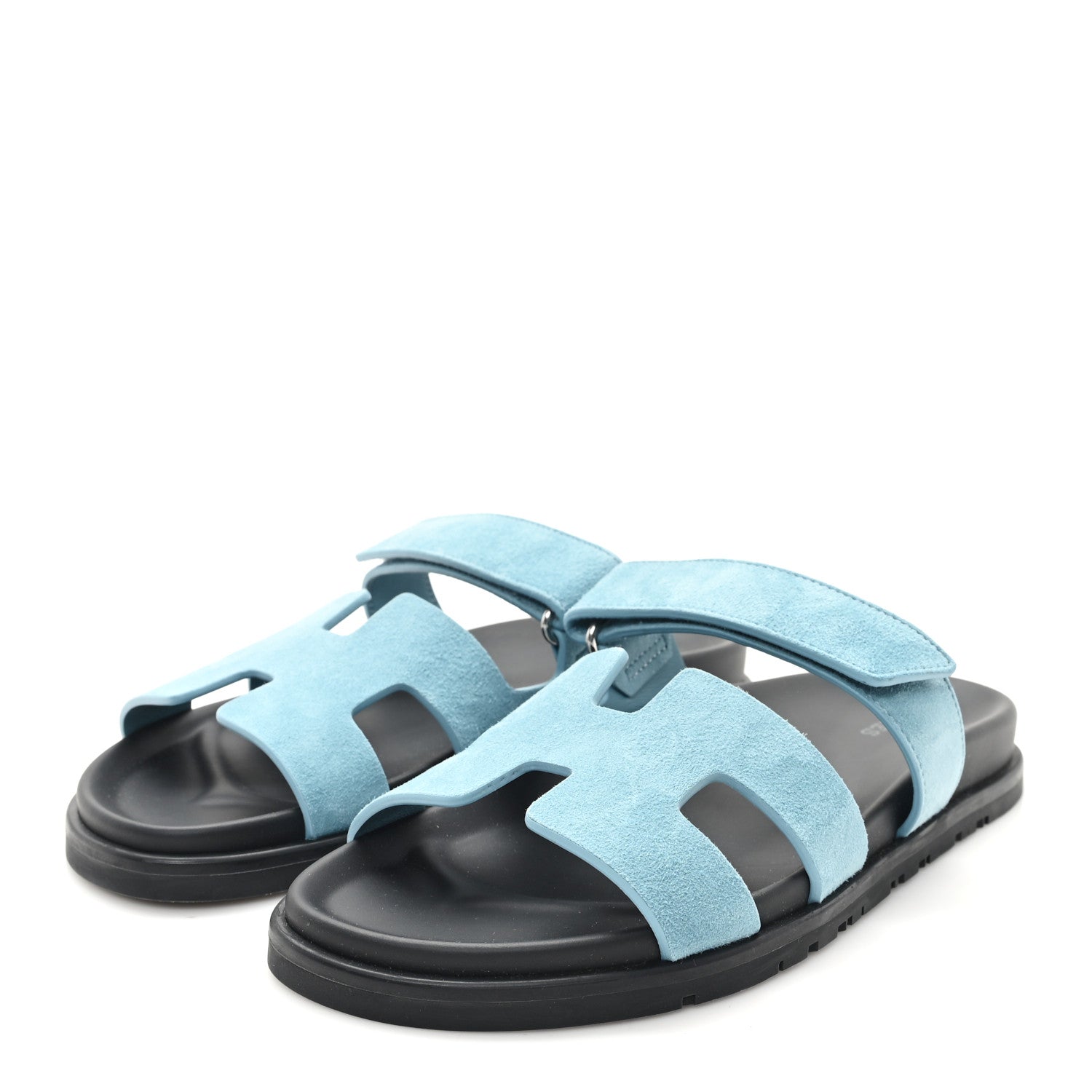 Suede Goatskin Womens Chypre Sandals 39 Bleu Mineral