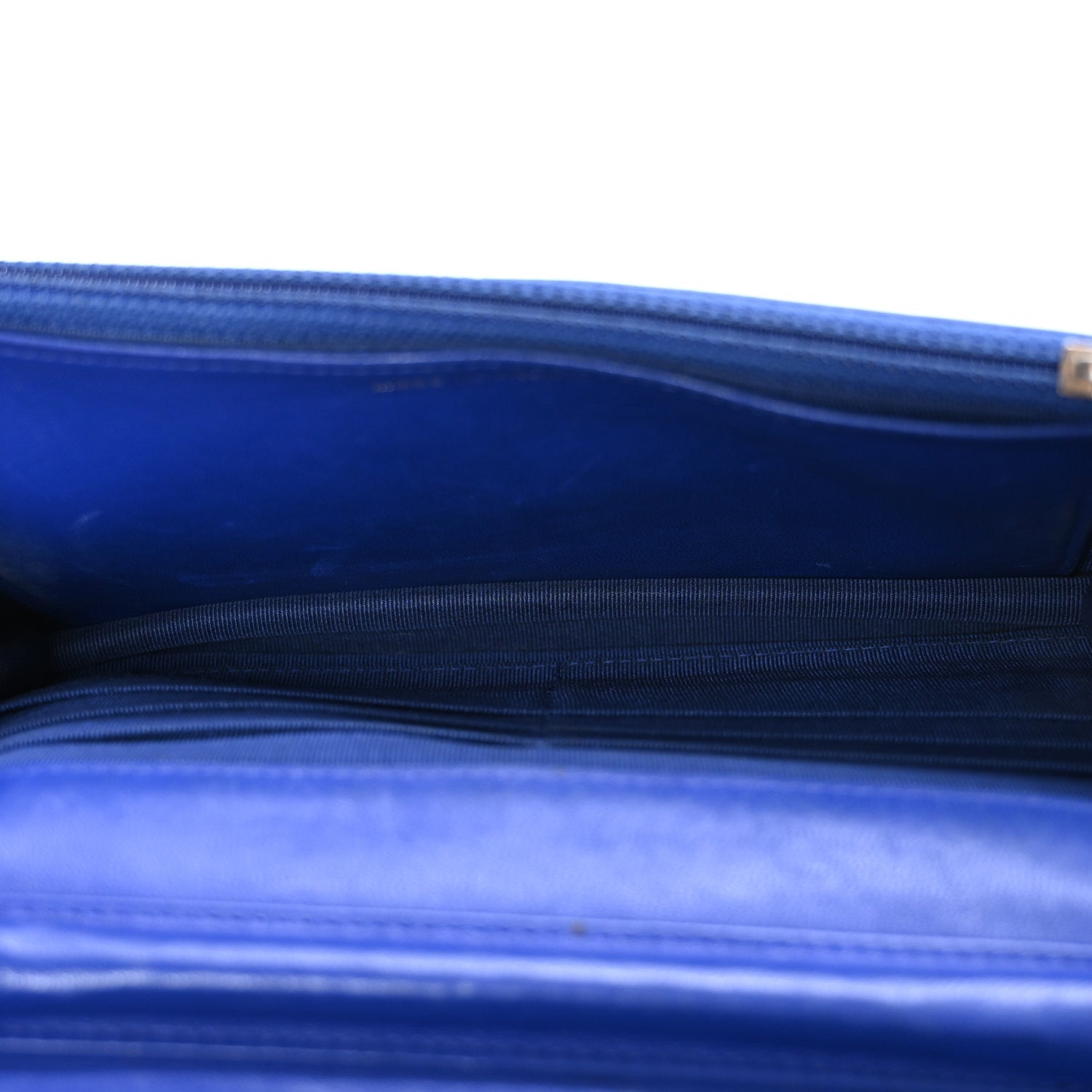 Lambskin Quilted Wallet On Chain WOC  Navy Blue