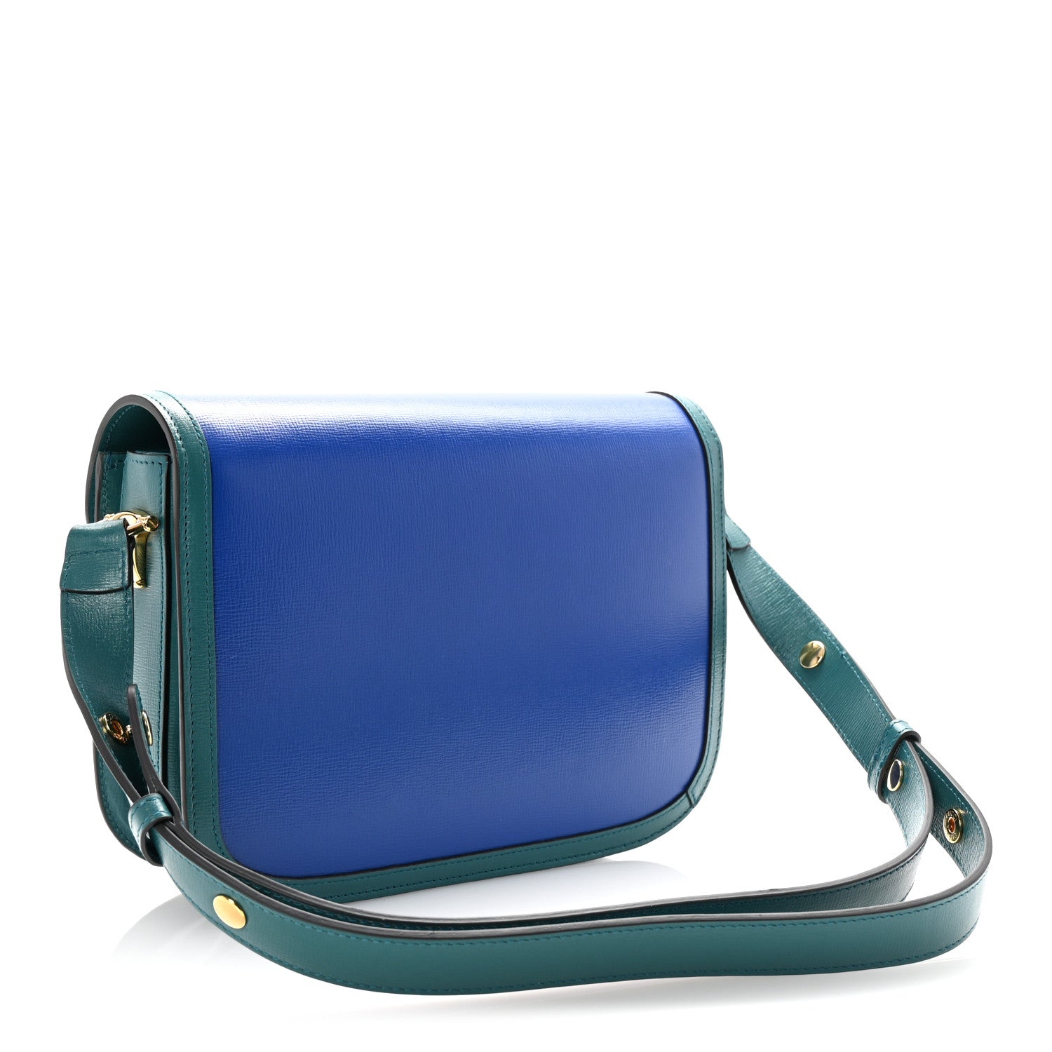 Azalea Calfskin Horsebit 1955 Shoulder Bag Blue Green