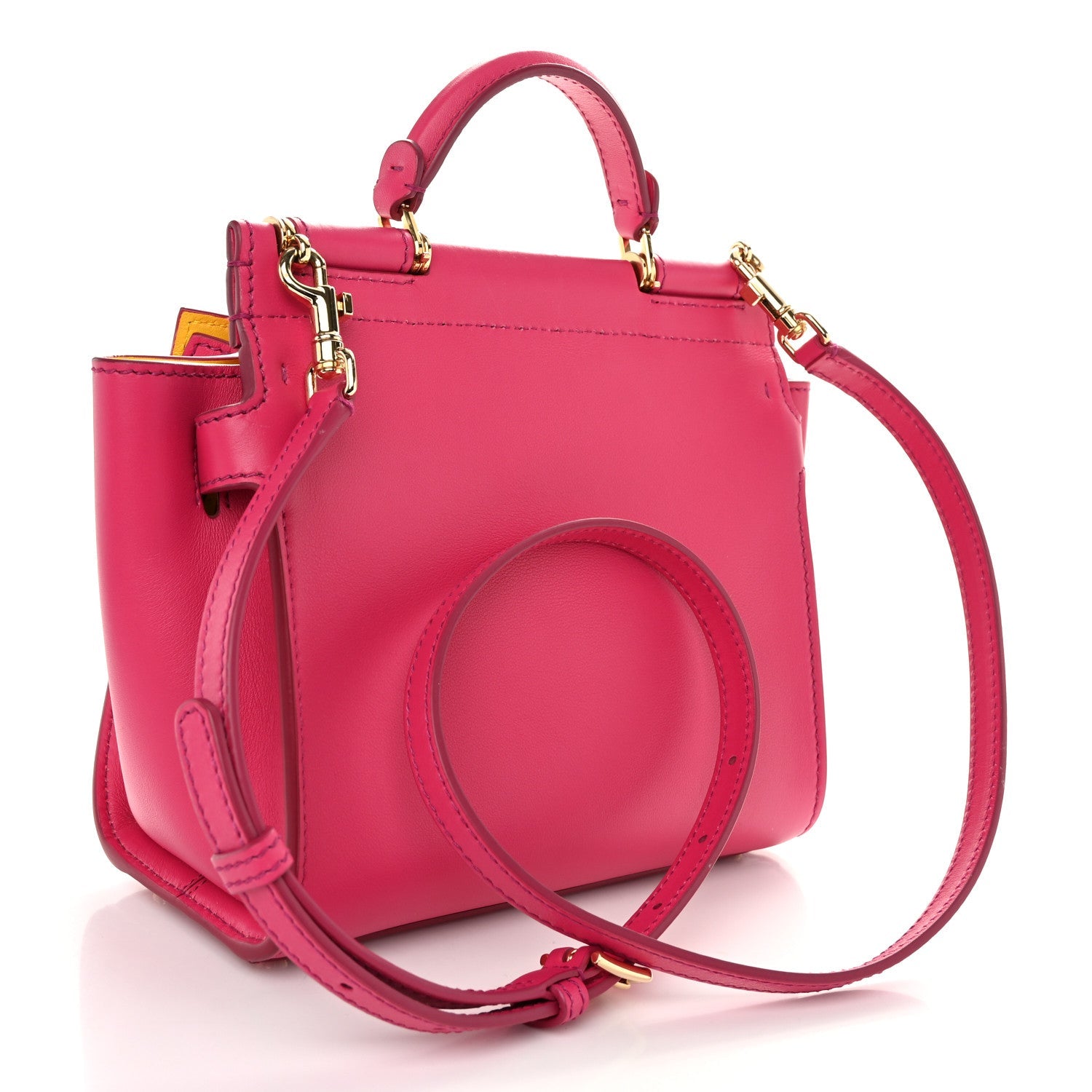 Calfskin Small Sicily 62 Soft Bag Fuchsia Yellow
