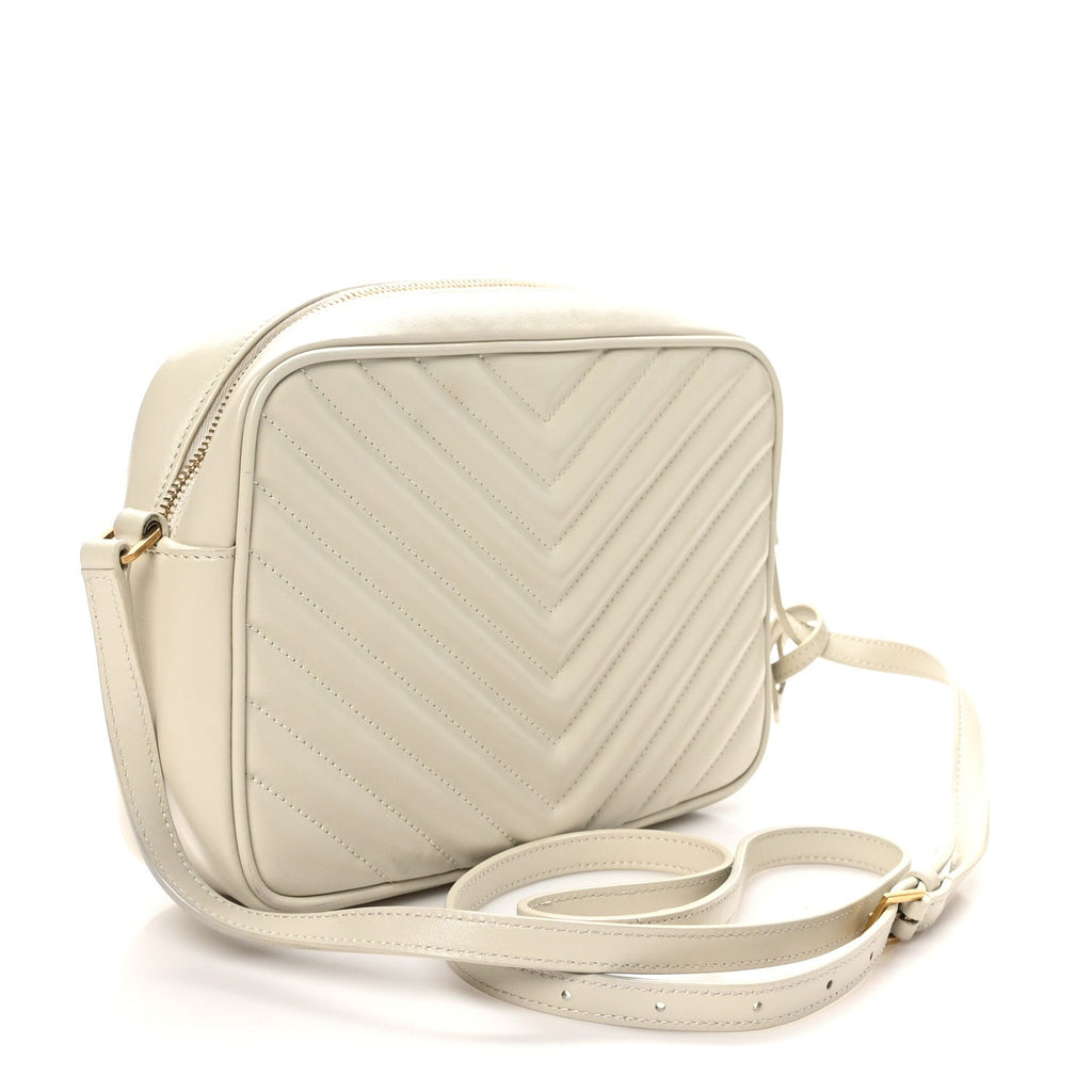 Calfskin Matelasse Monogram Lou Camera Bag Crema Soft