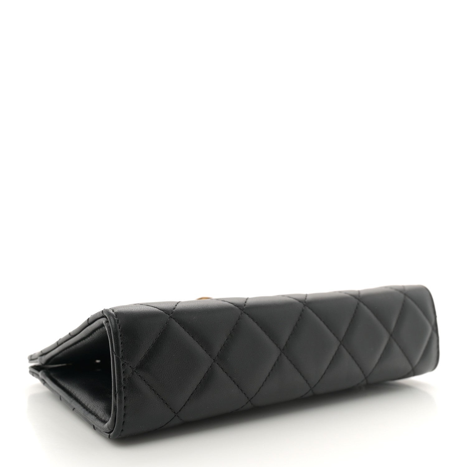 Lambskin Quilted Evening By The Sea Clutch Black