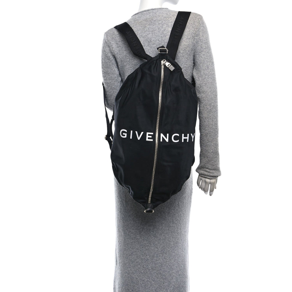 Nylon G-Zip Duffle Backpack Black