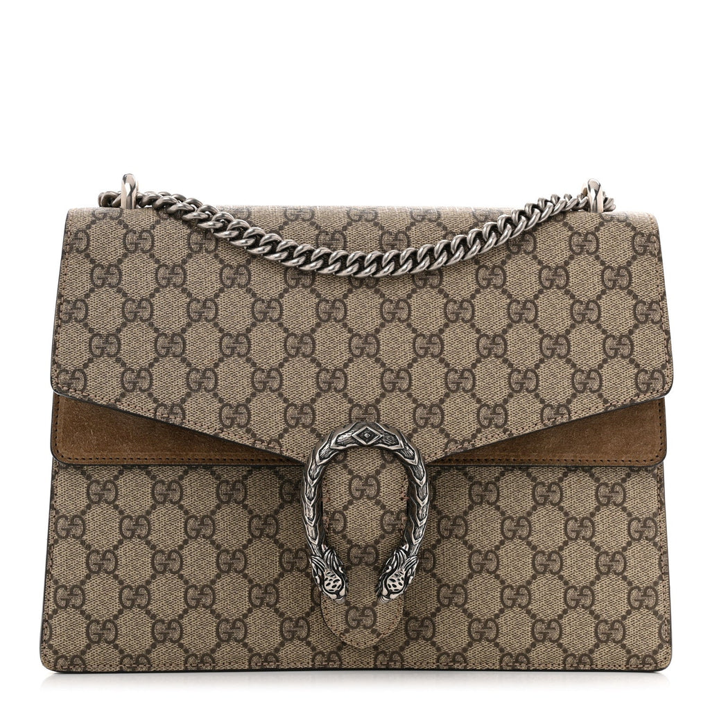 GG Supreme Monogram Medium Dionysus Shoulder Bag Taupe